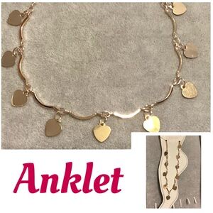 🌷 New Sealed Gold Heart Charm Anklet